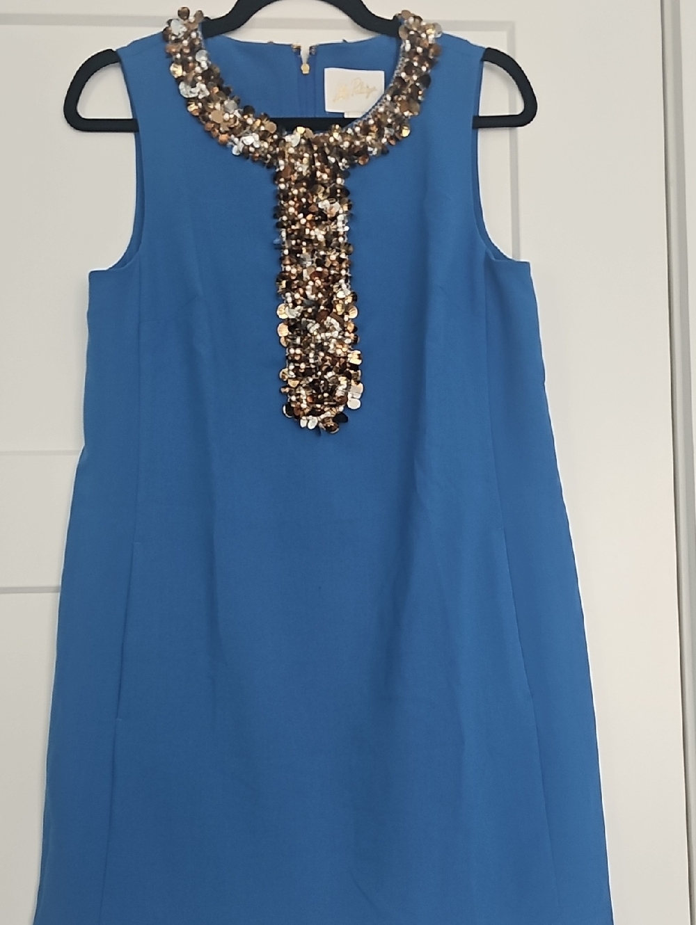 Lilly Pulitzer Royal Blue Sleeveless Dress with Gold Sequin Front Panel